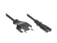 Euro-Netzkabel 0.5m schwarz