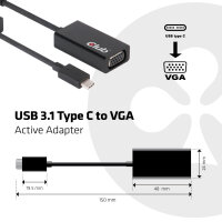 Club3D Adapter USB 3.1 C/VGA