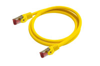 Python Cat.6 Patchkabel mit Nylongeflecht  gelb 0,25m