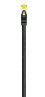 Python Patchkabel m. Cat.7 Rohkabel Nylongefl. schwarz 1m