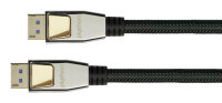 Python DisplayPort 2.0 Kabel Nylongeflecht schwarz 0,5m