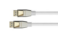 Python DisplayPort 2.0 Kabel Nylongeflecht weiß 3m