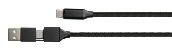 Python USB 2.0 Lade-und Datenkabel QC 3.0 PD 60W schwarz 1m