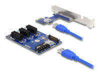 DELOCK Riser Karte PCI Express x1 zu 3 x PCIe x1 USB Kabel
