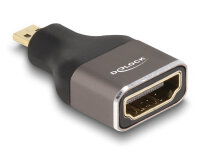 DELOCK HDMI Adapter Micro-D St zu A Bu 8K 60 Hz grau Metall