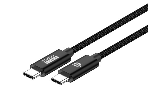 CONCEPTRONIC Kabel USB-C3.2->C 100W/QC        10Gbs 1.20m sw