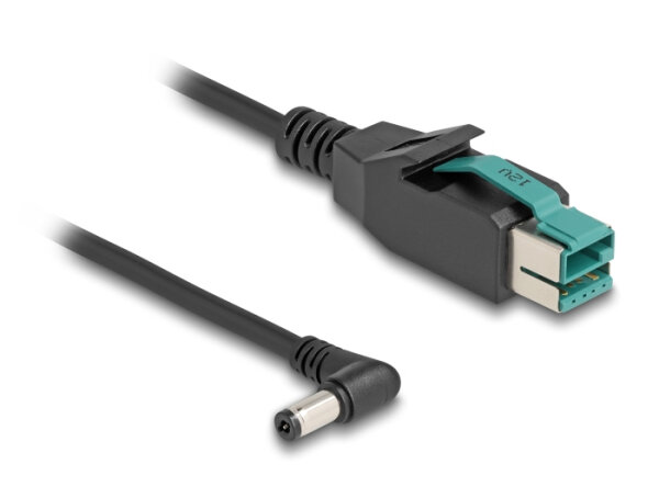 DELOCK PoweredUSB Kabel Stecker 12 V zu DC 5,5 x 2,1 mm  1 m
