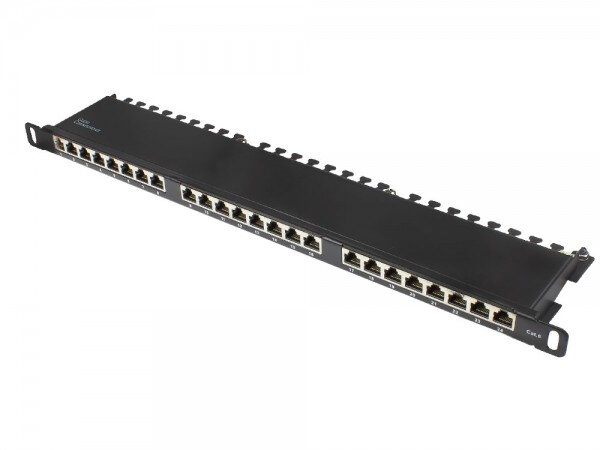Good Connections Patchpanel 19"Cat. 6  24-P. 0,5 HE schw.