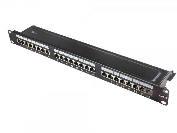 Good Connections Patchpanel 19"Cat. 6  24-P. 1 HE schwarz