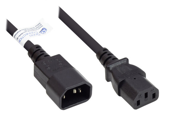 Good Connections Kaltgeräteverlängerung an C13 schwarz 0,5m