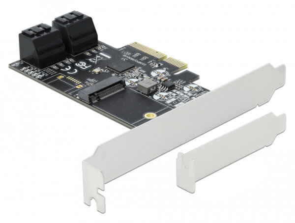 DELOCK 4 Port SATA und 1 Slot M.2 Key B PCI Express x4 Karte
