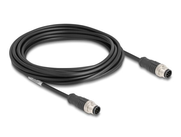 DELOCK M12 Kabel A-kodiert 8 Pin Stecker zu Stecker PVC 5 m