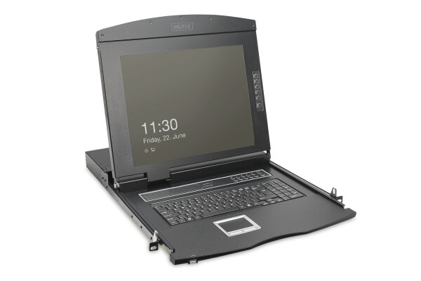 DIGITUS Modulare Konsole 19"HD  LCD,16-port VGA KVM Deutsch