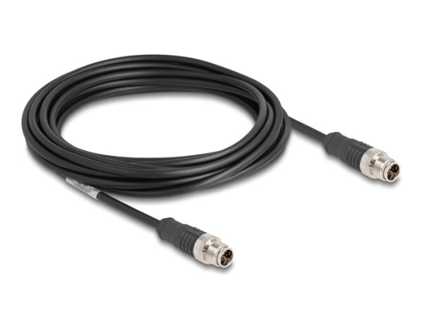 DELOCK M12 Kabel X-kodiert 8 Pin Stecker zu Stecker PVC 5 m