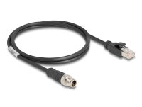 DELOCK M12 Kabel X-kodiert 8 Pin St. zu St. PVC 1 m