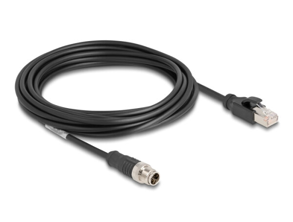 DELOCK M12 Kabel X-kodiert 8 Pin St. zu St. PVC 5 m