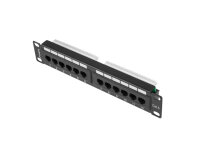 LANBERG 10" Patchpanel 1U 12-Port CAT.6 UTP schwarz