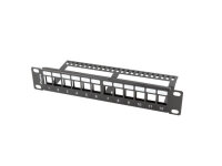 LANBERG 10" Patchpanel Blank 1U 12-Port Keystone...