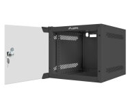 LANBERG 10"  4U 280x310 Wandgehäuse Glastür (FlatPack) sw