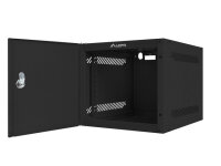 LANBERG 10"  4U 280x310 Wandgehäuse Metalltür (FlatPack) sw