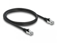 DELOCK RJ45 NWK Cat.6A S/FTP PUR Outdoor 1 m schwarz