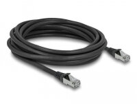 DELOCK RJ45 NWK Cat.6A S/FTP PUR Outdoor 5 m schwarz