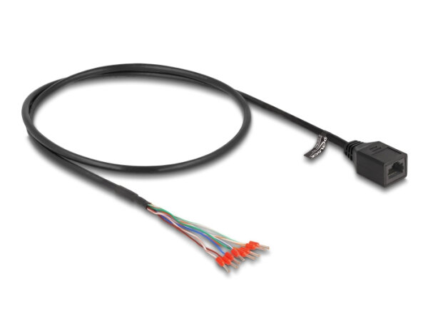 DELOCK Kabel RJ45 Buchse zu Aderendhülsen Cat.5e 50cm schw.