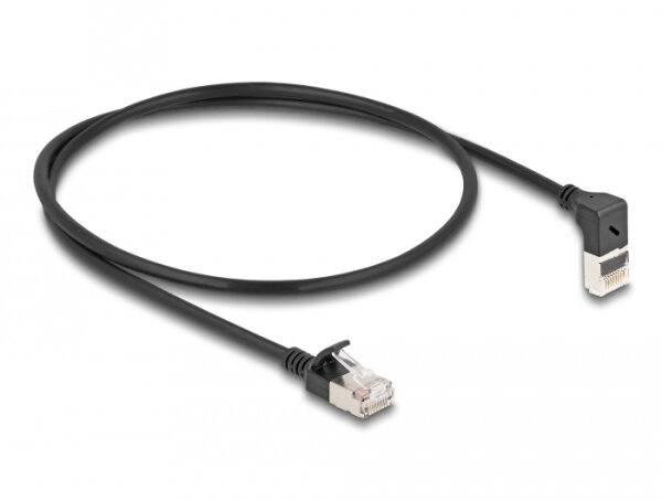 DELOCK RJ45 Netzwerkkabel Cat.6A S/FTP Slim 90° 0,5m schwarz