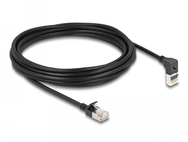DELOCK RJ45 Netzwerkkabel Cat.6A S/FTP Slim 90° 5m schwarz