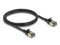 DELOCK RJ45 Netzwerkkabel Cat.8.1 F/FTP Slim Pro 1m schwarz