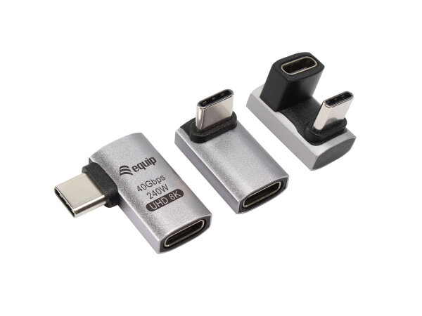 Equip Adapter USB-C->USB-C 180°          40Gbps PD 240W 3Stk