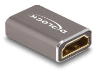 DELOCK HDMI Adapter Buchse zu Buchse 8K 60 Hz grau Metall
