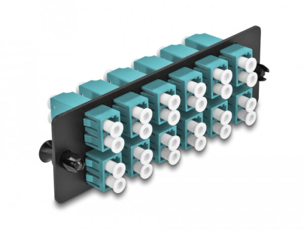 DELOCK LWL Adapter Panel LC Duplex OM4 12 Port aqua