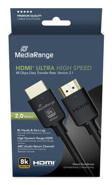 MediaRange HDMI Ultra High Speed Ethernet Kabel 48Gibt/s 2m