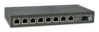 LevelOne PoE+Switch 8xGE PoE/1x10GSFP+ 120W unmanged Plastik