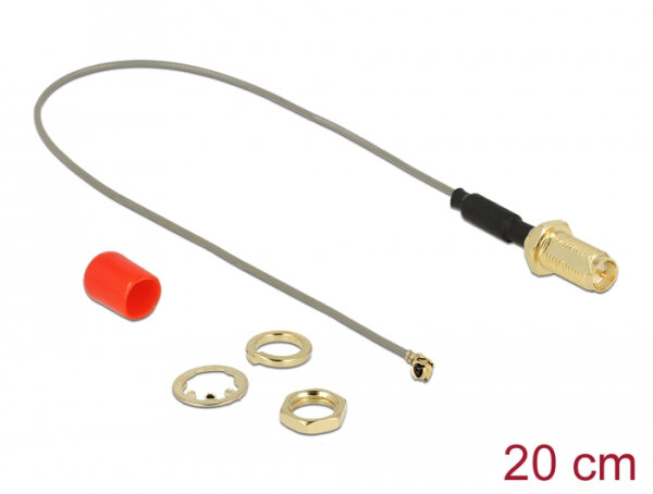 DELOCK Antennenkabel RP-SMA Bu zum Einbau Ferritkern ST 20cm