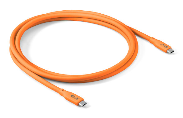Club3D Lifestyle USB-C Kabel  PD 240W,20Gbps  2m orangeSt/St retail