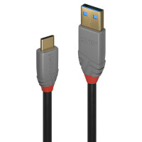 LINDY USB 3.2 Typ A an C Kabel, 5A PD,  Anthra Line 2m
