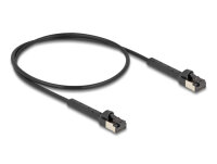 DELOCK RJ45 Netzwerkkabel Cat.6A winkelbar 0,5m schwarz