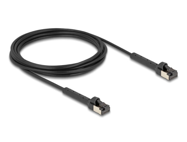 DELOCK RJ45 Netzwerkkabel Cat.6A U/FTP  winkelbar 3m schwa