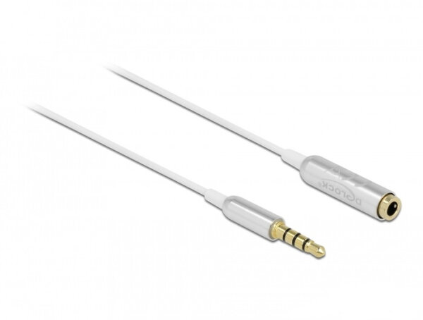 DELOCK Audio Verl. Kabel Klinke 3,55mm 4 P St/Bu 0,5m weiß