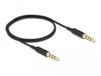 DELOCK Klinkenkabel 3,5mm 4 P St/St Ultra Slim 0,5 m schwarz