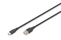 DIGITUS USB 2.0 Kabel Typ C -A Silikon St/St 0,5m    schwarz