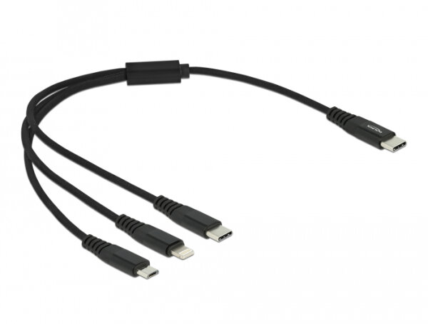 DELOCK USB Ladekabel 3 in 1 USB Type-C zu 8 Pin Lightning