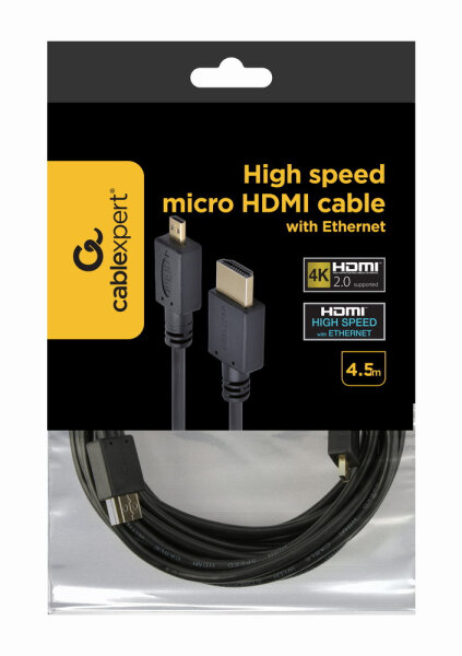 gembird HDMI auf Micro-D-Stecker, Kabel, 4,5m, Großpackung