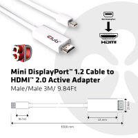Club3D Mini DP->HDMI 2.0 3m