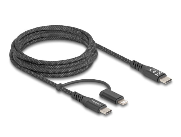 DELOCK USB2 in 1Kabel USB Type-C zu Type-C/Lightning  2m MFi