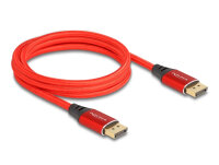 DELOCK DisplayPort Kabel 16K 60Hz 2m rot Metall