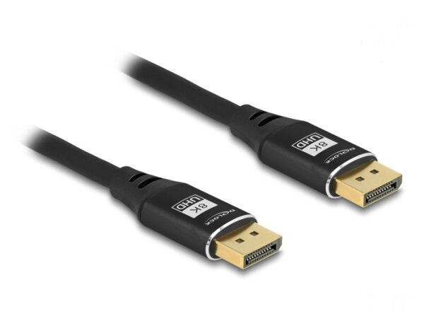DELOCK DisplayPort Kabel 8K 60Hz 3m schwarz Metall