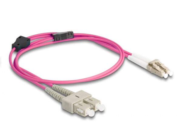 DELOCK LWL Kabel mit Metallarmierung LC Duplex Multimode 1m
